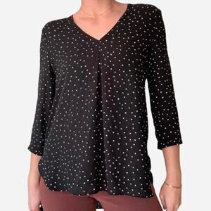 White house black market black polka dot office blouse - size 0